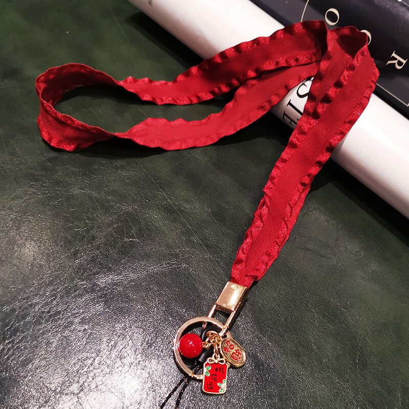 Traditionele Chinese Rode Telefoon Lanyard Riem Voor Iphone Huawei Redmi Samsung Xiaomi Geluk Mobiele Telefoon Id-kaart Lange Touw String: 06