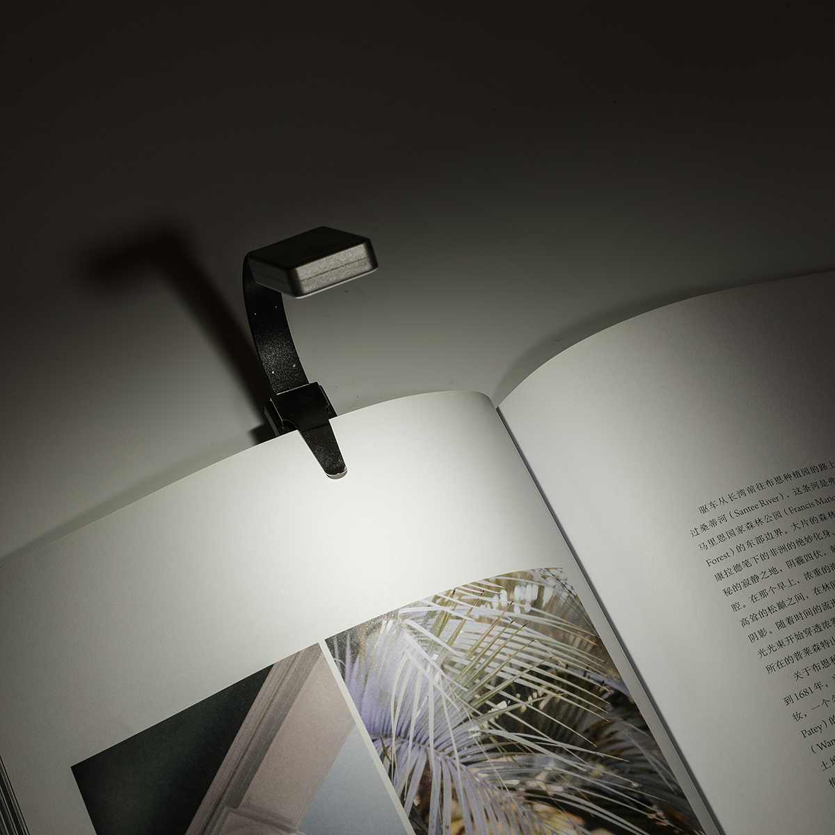 Lámpara de lectura para libros 360 Clip de lámpara de luz delgada iluminación blanca cálida Flexible de lectura electrónica de libro luz USB recargable para Kindle