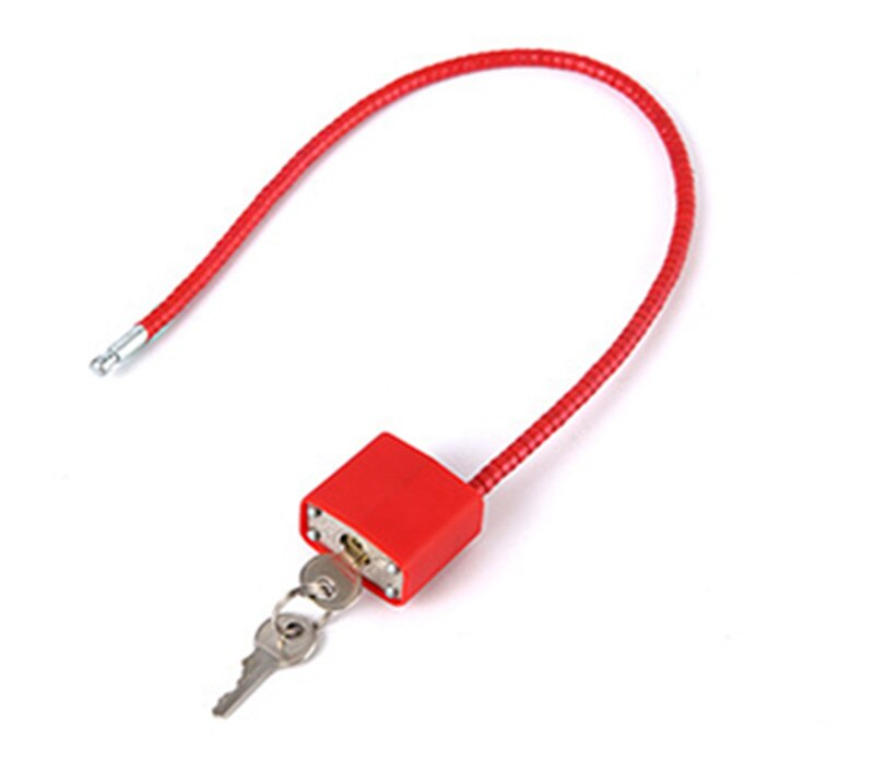 Blokada pistoletu kablowego długość kabla blokada spustu kłódka robić bagażu zamek bezpieczeństwa 250mm długość: czerwony