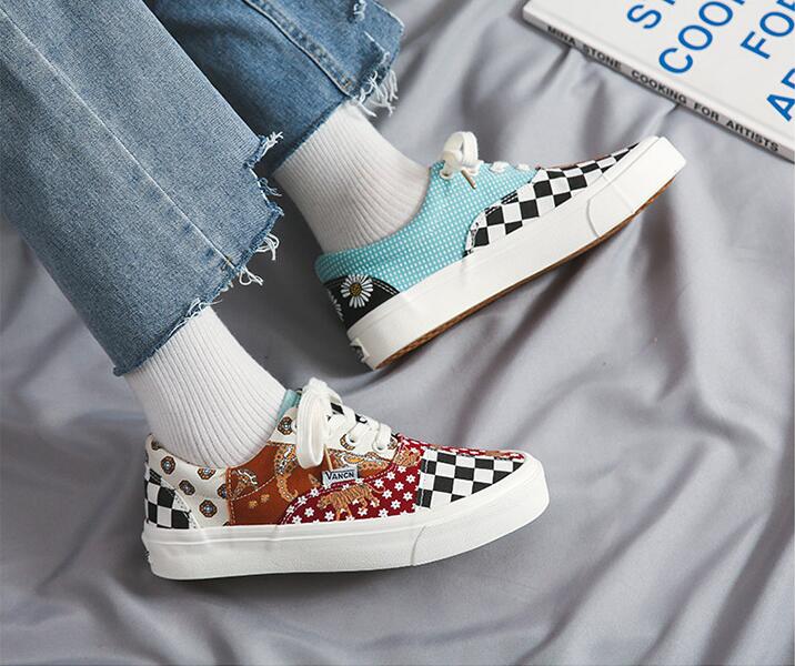 Hommes chaussures à carreaux vintage baskets кроссовки tennis toile skateboard chaussures zapatillas Harajuku Hip hop