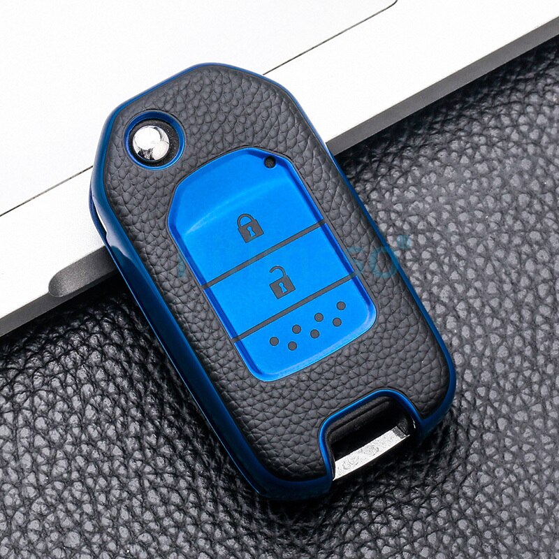 Tpu Key Cover Case for Honda CRV Pilot Accord Civic Car Shell Auto Key Keychain Keyring: Blue Shell A