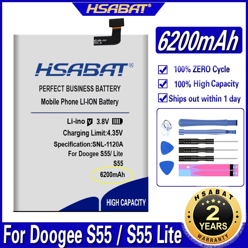 Hsabat S55 6200 Mah Batterij Voor Doogee S55 Voor Doogee S55 Lite Batterijen