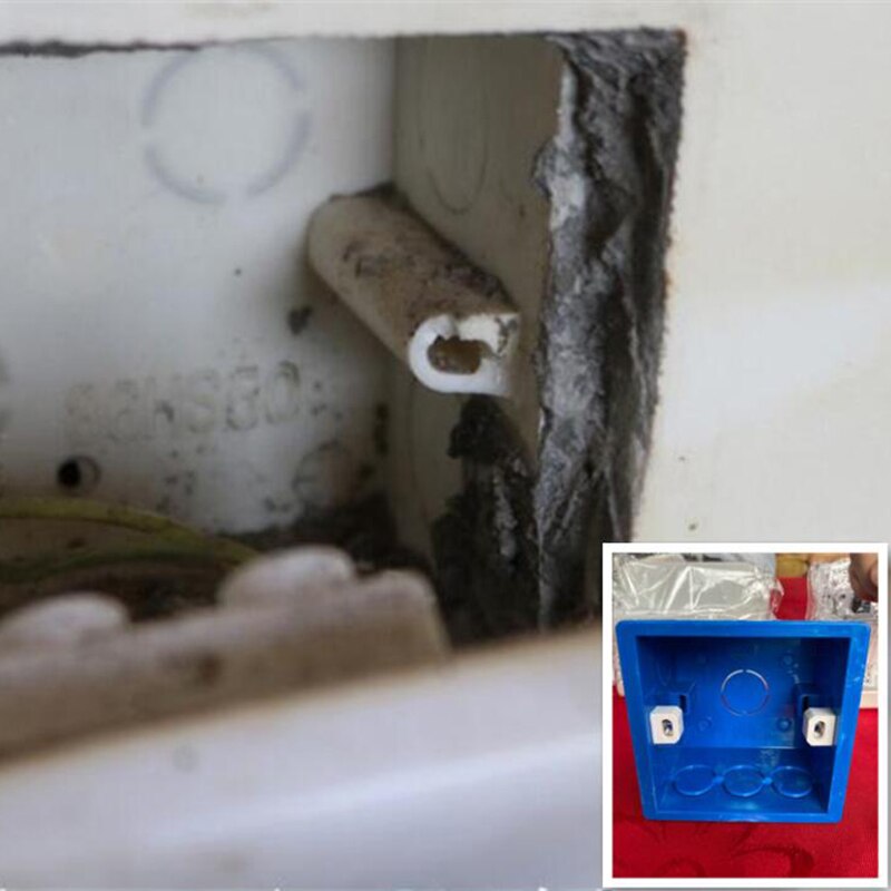 Adjustable 86 Switch Socket Box,Mount Back Dark Box PVC 50mm Depth Wall Switch Wall Socket Mounting Cette BOX,12 PCS