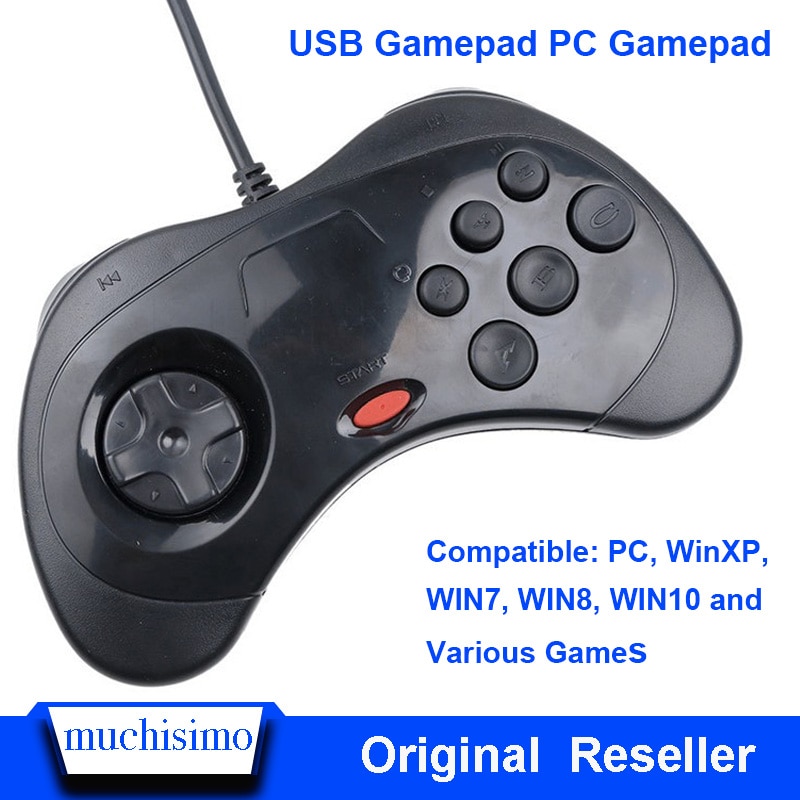 Manette de jeu USB 6 boutons SEGA USB classique manette de jeu USB pour SEGA Genesis/MD PC/2 Y1301/MAC Mega Drive Gamepad