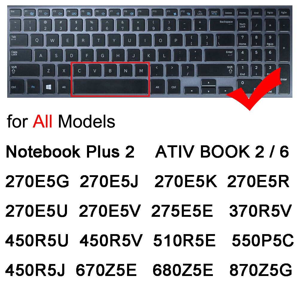 Keyboard Cover Voor Samsung Notebook Plus 2 Ativ Boek 6 270E5G 270E5J 270E5K 270E5R 270E5U 270E5V Laptop Protector Huid Film 15