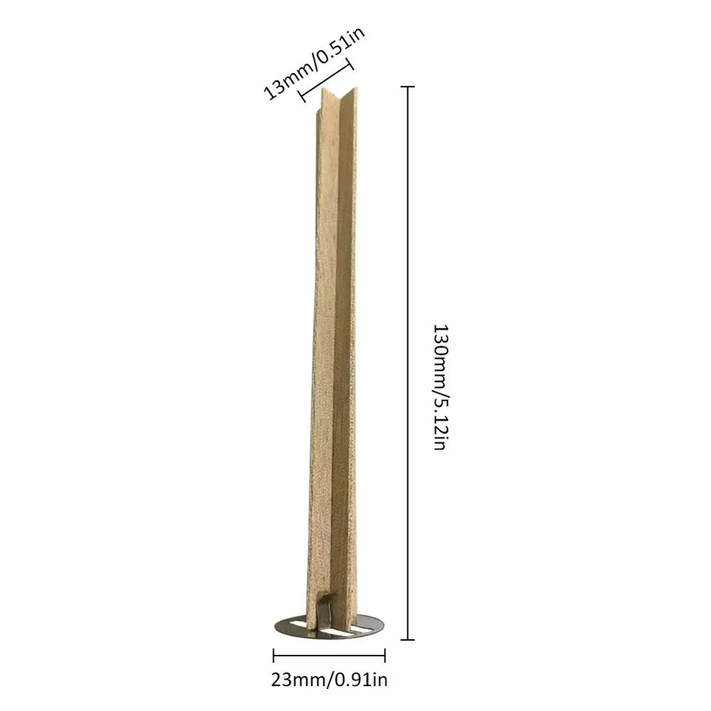 Mechas para velas de madera cruzadas, núcleos de vela naturales con Base de Metal para fabricación de velas hechas a mano, suministros de decoración artesanal