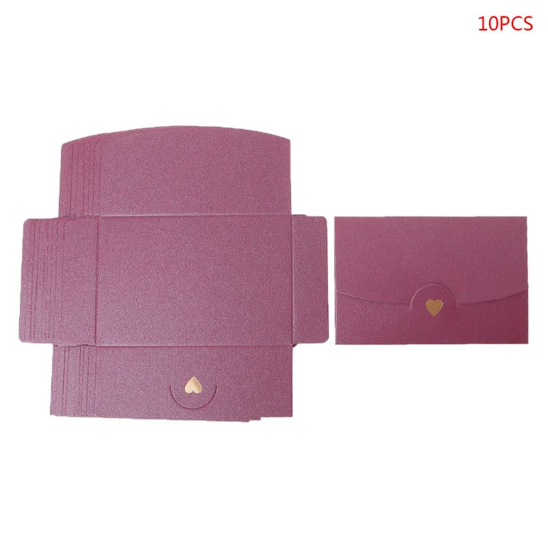 10pcs Blank Mini Heart Retro Paper Envelopes Wedding Party Invitation Envelope For Letter Greeting Cards