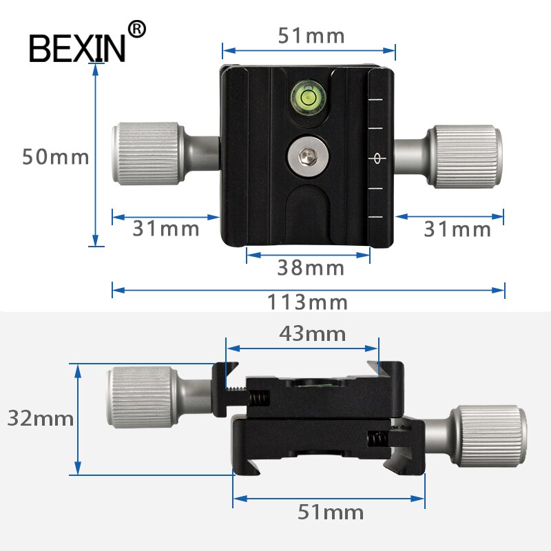 QR50 Camera clamp quick release plate adapter mount General Clamp Quick Clip slide clamp for Release Plate dslr Camera Tripod