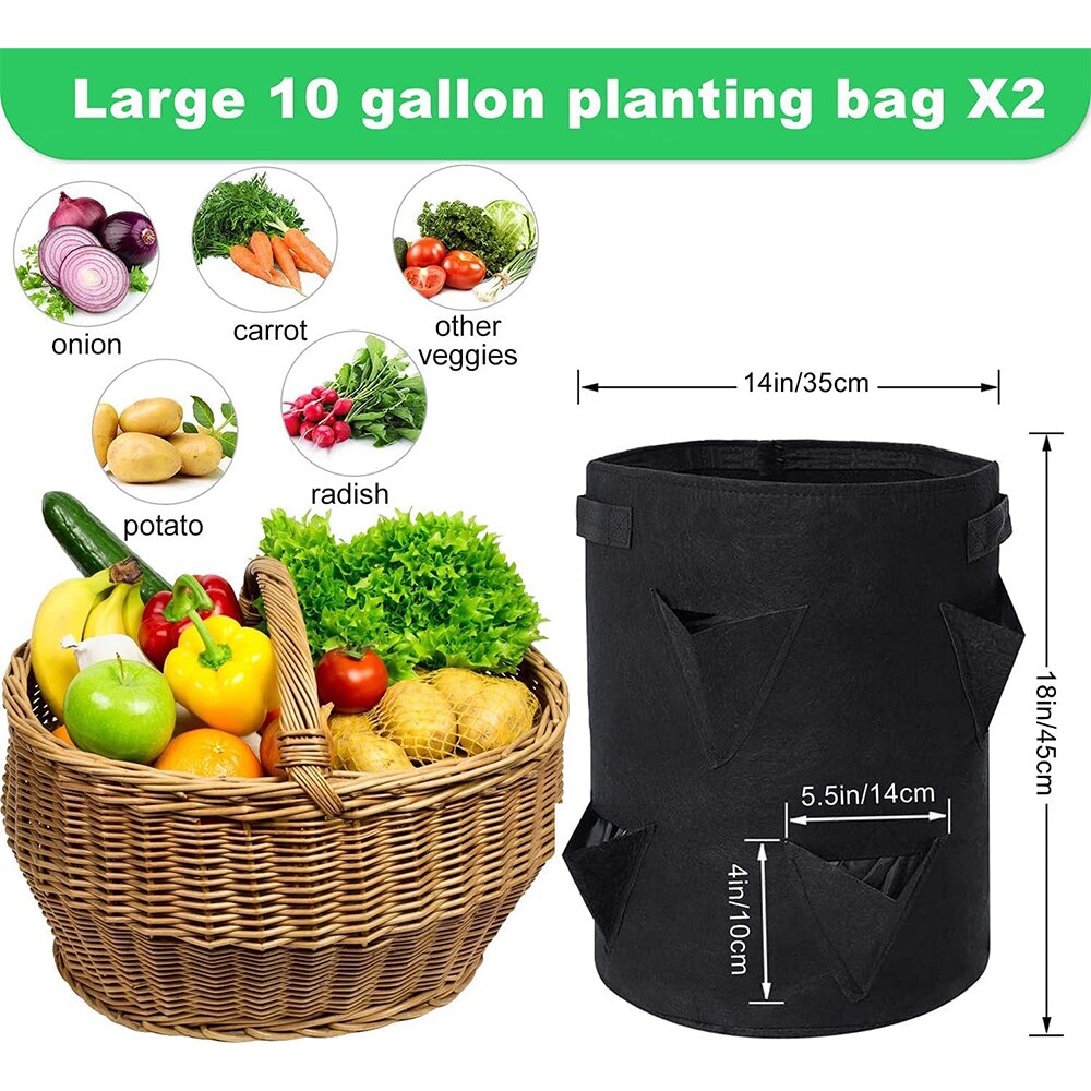 Bloempot Poreuze Vilt Zwarte Aardbei Planten Bag Non Woven Beauty Planten Bag Tuinieren Plantaardige Zak Tuin Accessoires