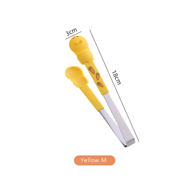 cartone animato pinza casa cucina cibo clip alto temperatura resistente silicone 집게 zucchero pinza per torta dolce frutta pince a sucre: giallo M