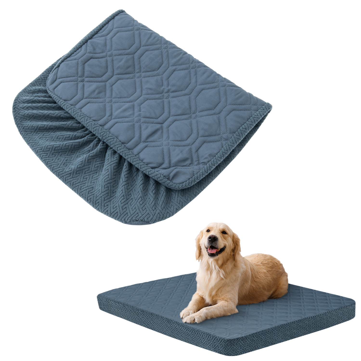 Dog Bed Covers Replacement Washable - Waterproof Dog Bed Covers Quilted, Water Absorbable Pet Puppy Bed Cover for Dog Cat: XS（old） / Blue