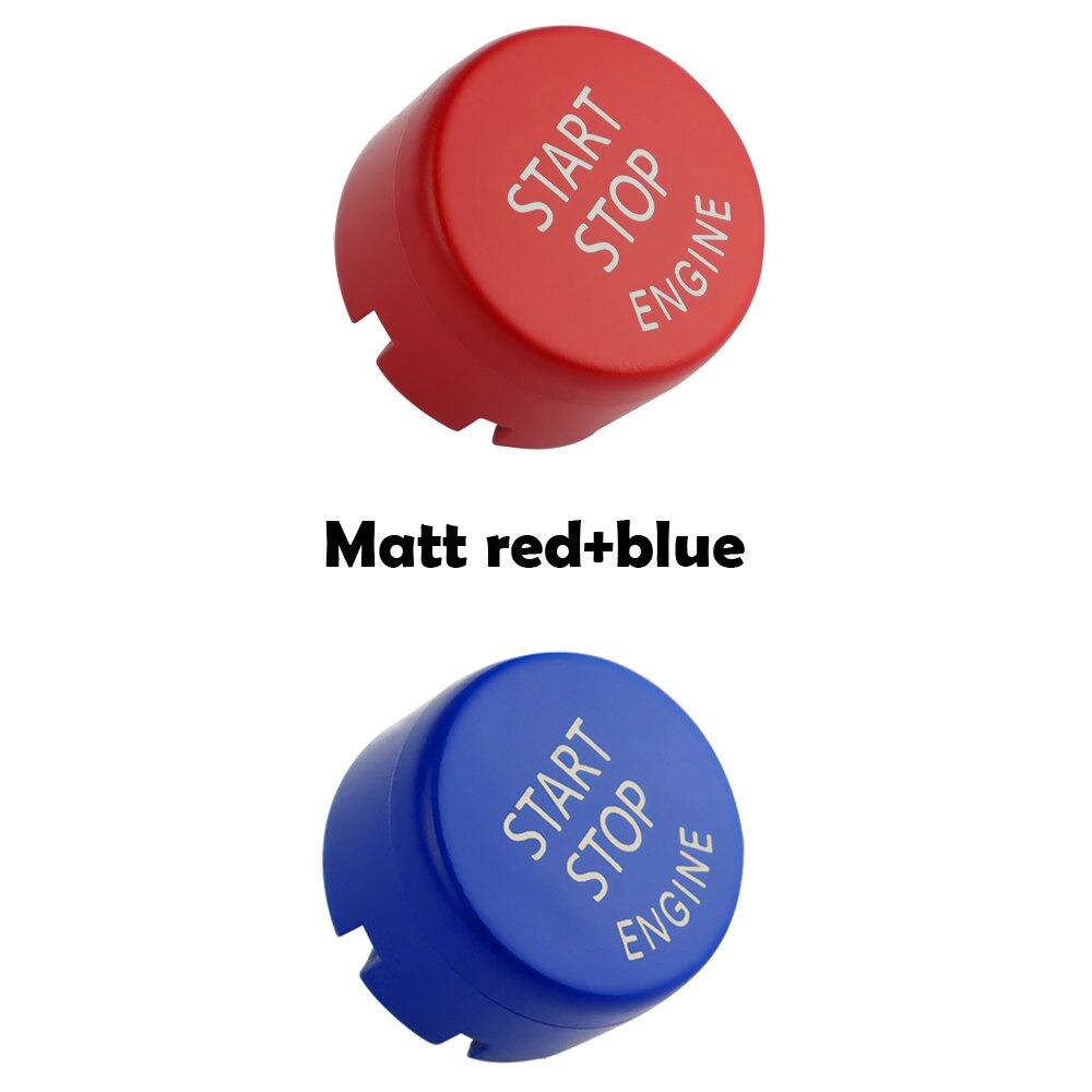 Engine Start Stop Button Cover for BMW F30 F10 F33 F15 F25 F48 X1 X3 X4 X5 X6 With Off Switch Replace Cap: Matt red blue