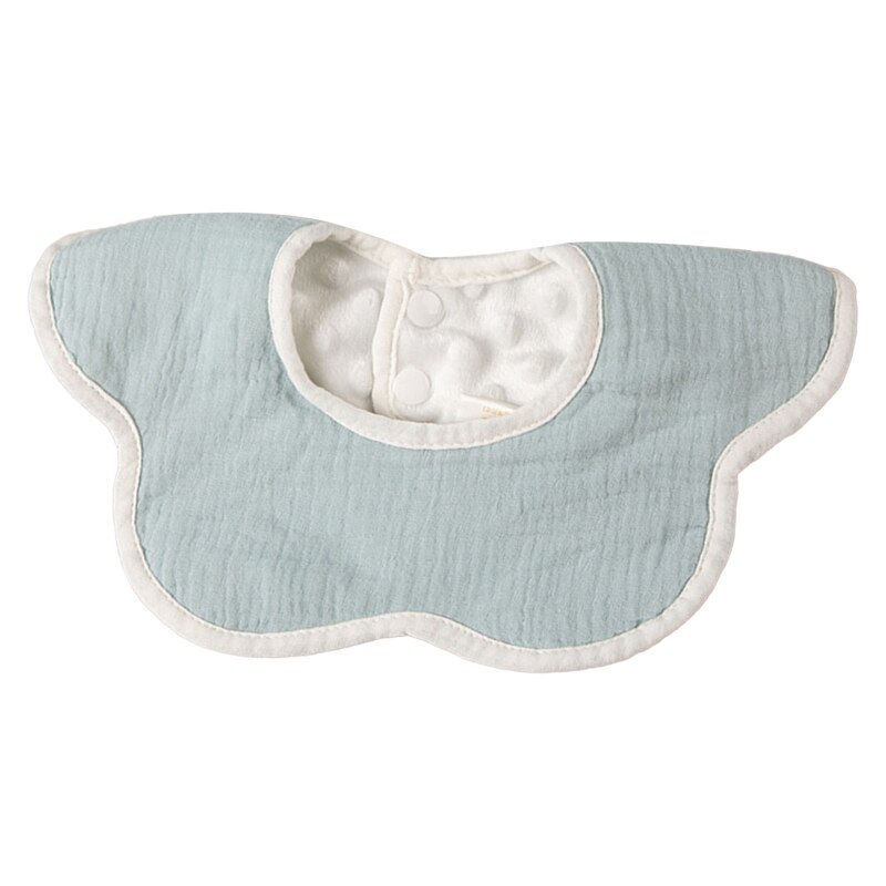 360 Graden Rotatie Burp Doek Effen Kleur Baby Bloem Feeding Bib Speeksel Handdoek: Blue