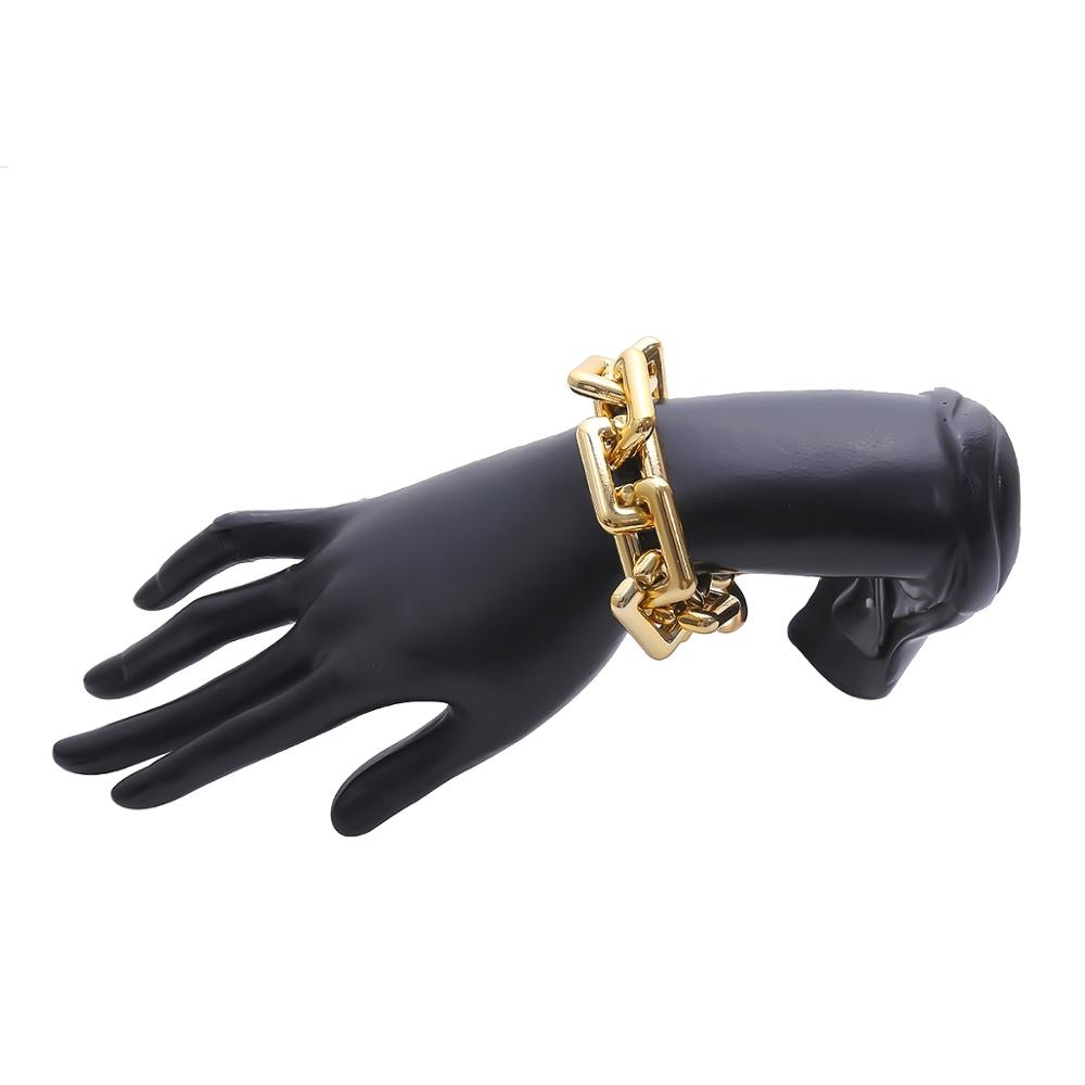 Übertrieben Boho Punk CCB Kette Armbinde Armreif Frauen Männer Armbinde Steampunk Kubanischen verdrehte sperren Armbänder Freunde Hand Schmuck