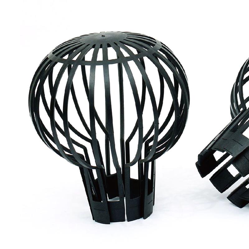 Plastikowa osłona rynny siatka sferyczna cienka praktyczna trwała osłona rynny czarna sferyczna konstrukcja