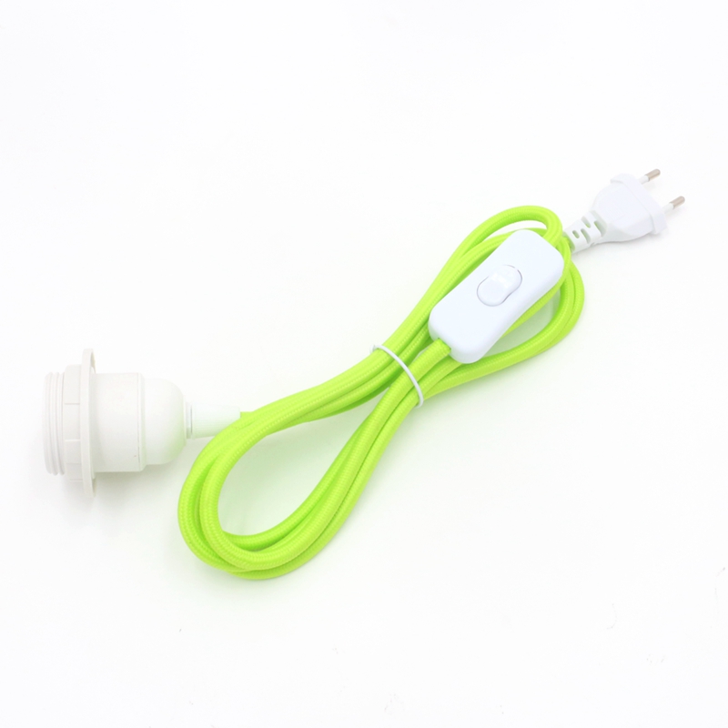 Cordon d'alimentation prise ue 220V AC, câble recouvert de tissu avec interrupteur marche/arrêt, support de lampe en bakélite E27, cordons enfichables pour suspension à monter soi-même: MULTI