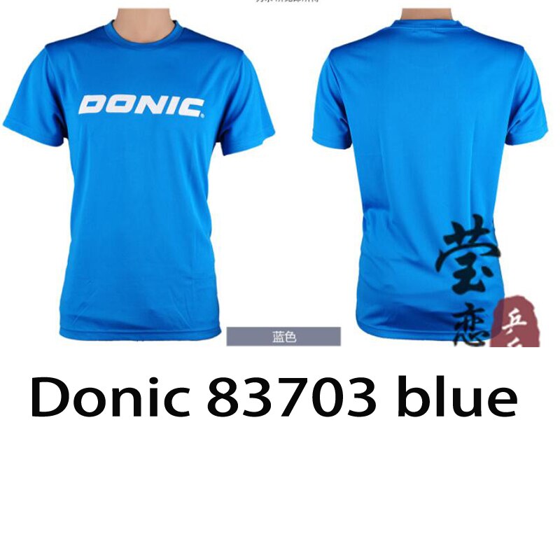 Original Donic table tennis t-shirt unisex for table tennis racket ping pong game: 83703 blue / L