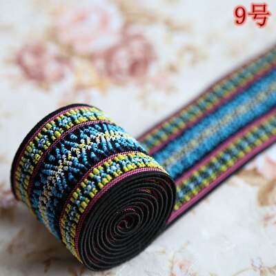 50mm nylon fargerike elastiske bånd gjør-det-selv-belte bånd kjole bukser sko klær gummi 4cm webbing plagg sytilbehør: 9 50mm