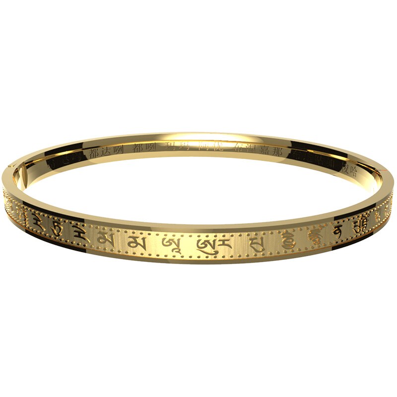 Hvid tara bodhisattva mantra buddhistiske skrifter titanium stål armbånd amulet betyder et bedre held mænd og kvinder