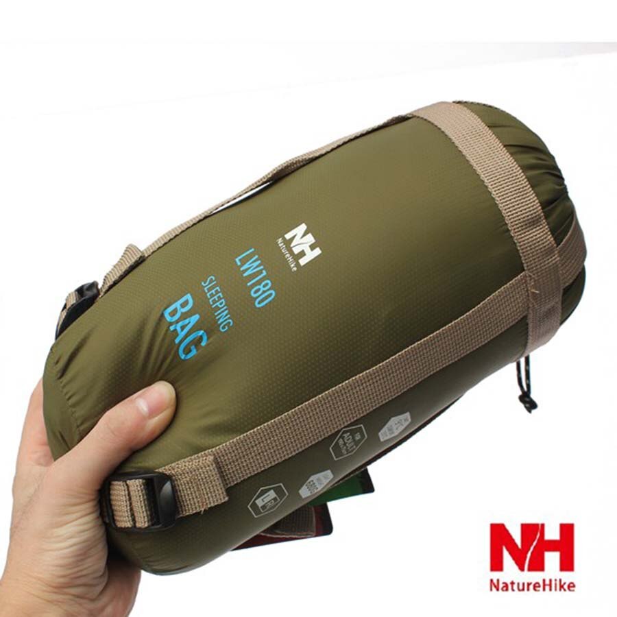 Envelope Outdoor Single Sleeping Bag Camping Travel Hiking Ultra-light Fleabag: Green