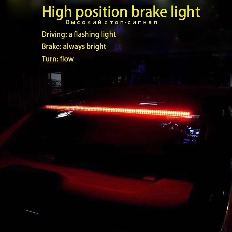 1 set Universal 100cm Flexible LED High Mount Stop Car Turn Drive Rear Tail Warning Auto Waterproof Red Stop Lamp Car Style