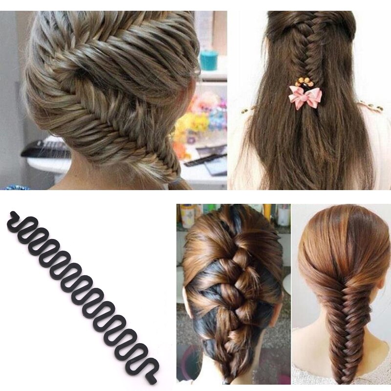 1 stk kvinder hår flette maskine flette værktøj elastisk ring væv flet hår styling værktøj gør det selv frisure frisør tilbehør