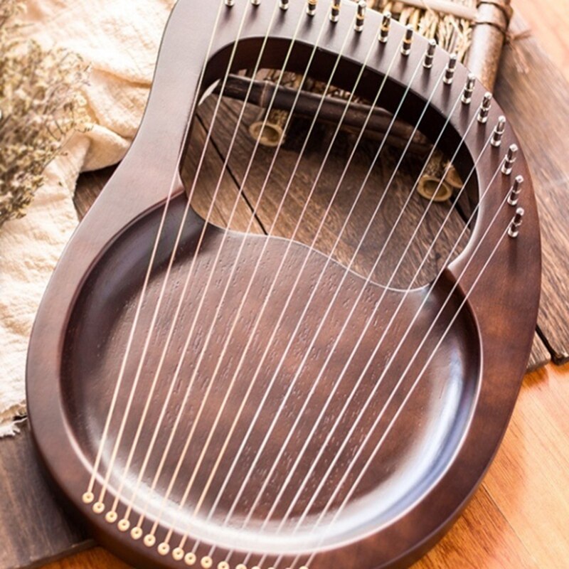 -lyre harpe ,16 -strenget harpe heptachord massivt træ mahogni lyre harpe med stemmenøgle til musikelskere børn voksen