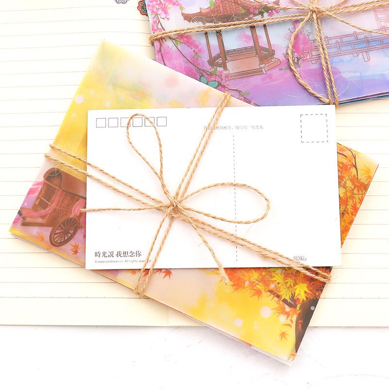 5 Pcs Chinese Style Paper Envelope Wedding Invitation Postcard Envelope Cover Colorful Greeting Card Letter Message Bag