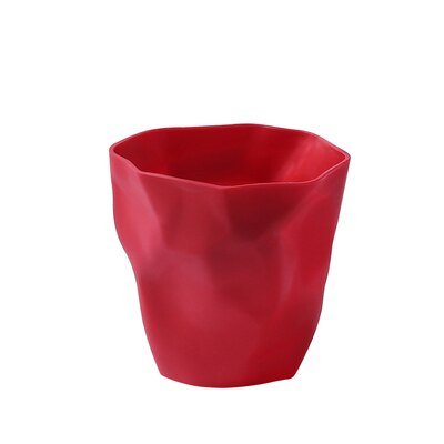 Porte-stylos en plastique plissé de forme irrégulière, boîte à mémo multifonction, papeterie de bureau, organisateur poubelle de voiture: Rouge