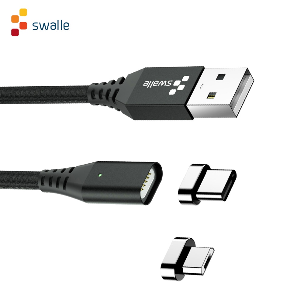 Swale 3- i -1 magnetisk kabel hurtig opladning 2a magnetisk micro usb type c kabel med multifunktions adapter støvtæt stik