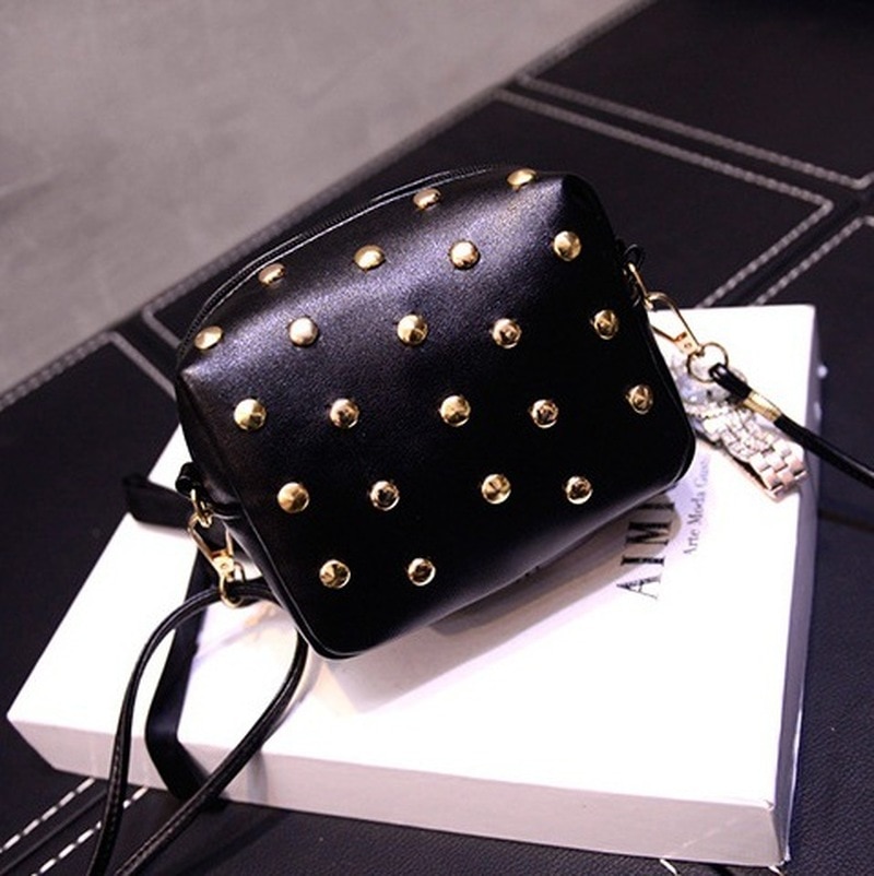 Rivet Mini Bags for Women 2022 Leather Messenger Bags Shoulder Bag Women Crossbody Female Handbags Ladies Cute Bolsas Femininas