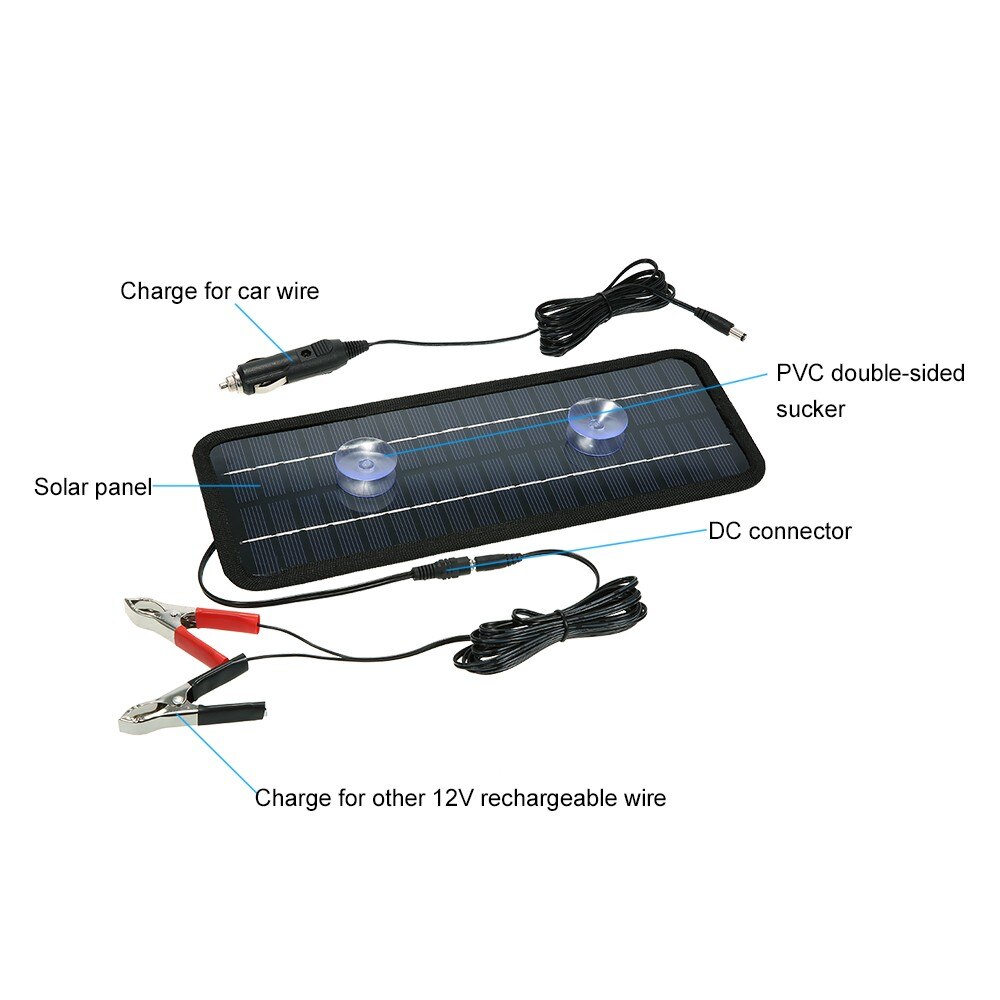 Portable Solar Panel Power Car Boat Battery Charger Backup Outdoor