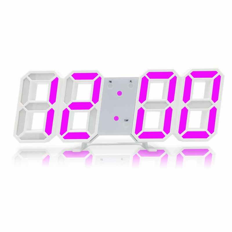 Tafel Klokken Led Digitale Wekker Digitale Klok Bureauklok Nachtkastje Wandklok Decoratieve Tafel Klok Met Thermometer: white pink