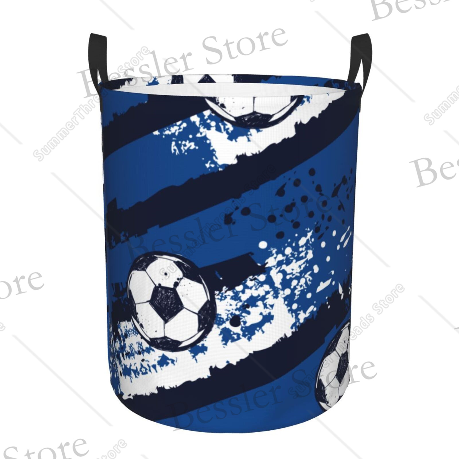 Foldable Laundry Basket For Dirty Clothes Soccer Balls Sport Football Pattern Storage Hamper Kids Baby Home Organizer