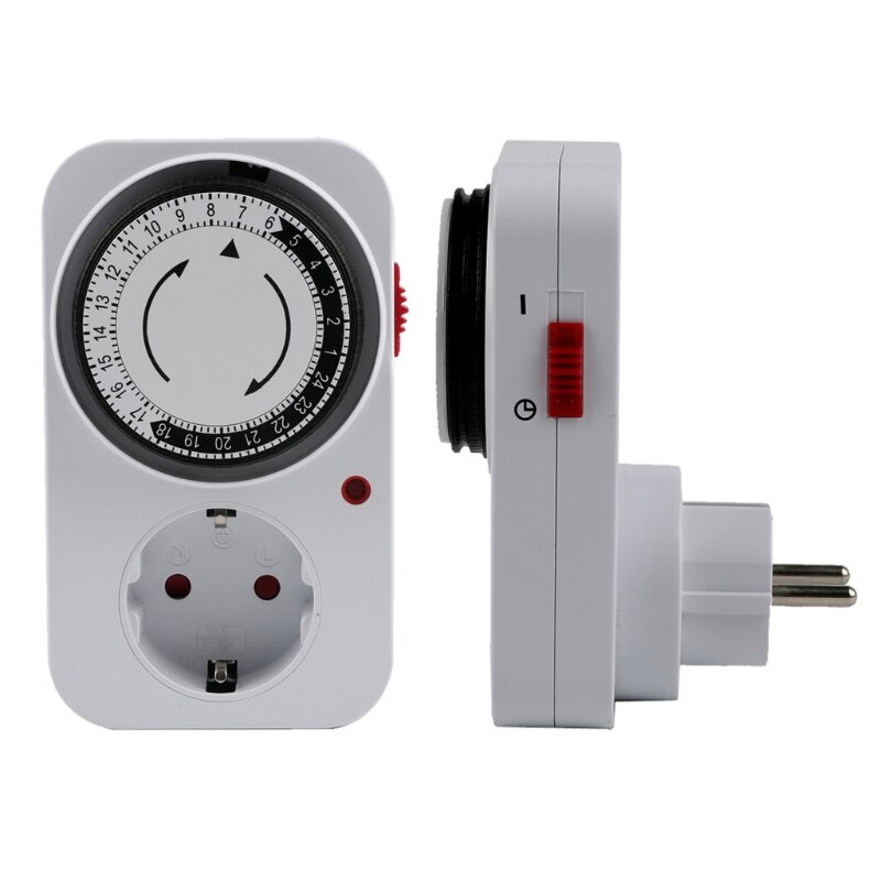 24 Hour Cyclic Timer Switch Kitchen Timer Outlet Loop Universal Timing Socket Mechanical Timer UK EU US Plug: EU