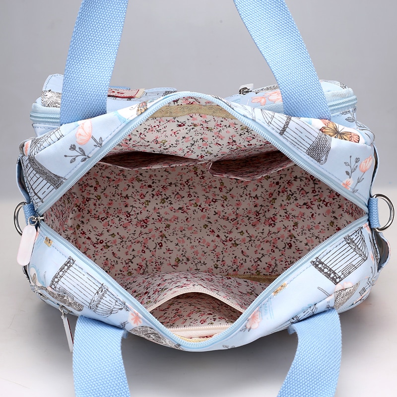SOYT Brand popular Flowers and animals pattern Nylon women handbags shoulder bag for female printing messenger bags