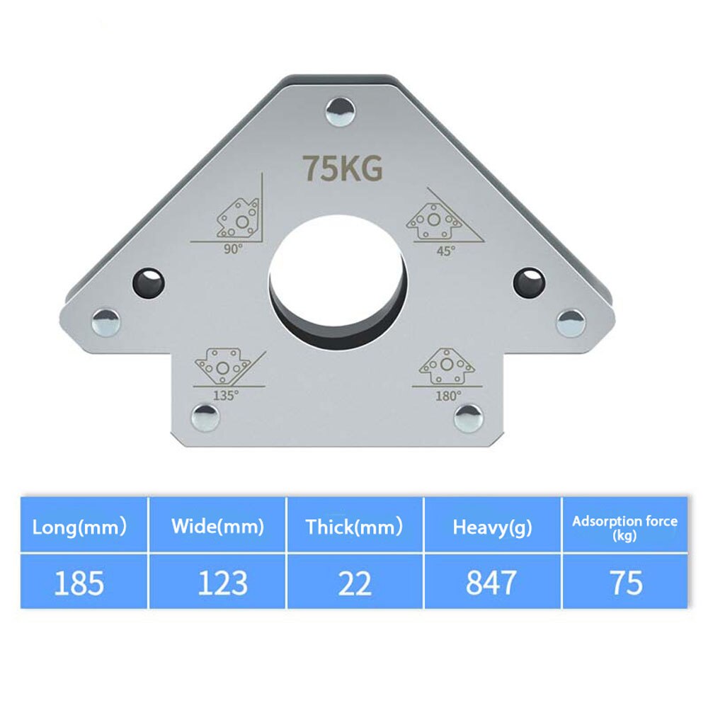 75kg Electric Welding Auxiliary Tools Magnetics Welding Positioning Tool Welding Holder Right Oblique Angle Multi-angle Fixer