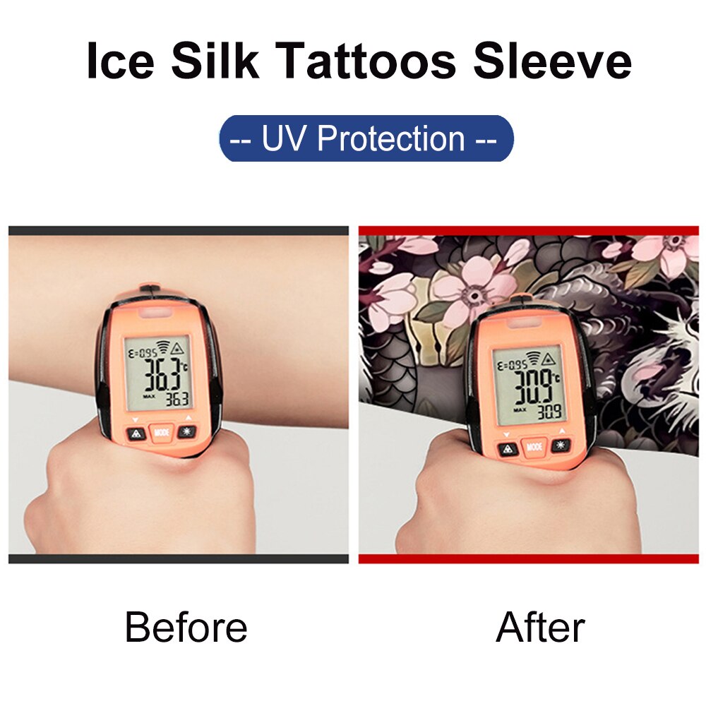 Summer Ice Silk Sunscreen Sleeves Outdoor Cycling Fishing Basketball Volleyball Running UV Protection Elastic Tattoos Arm Cuff