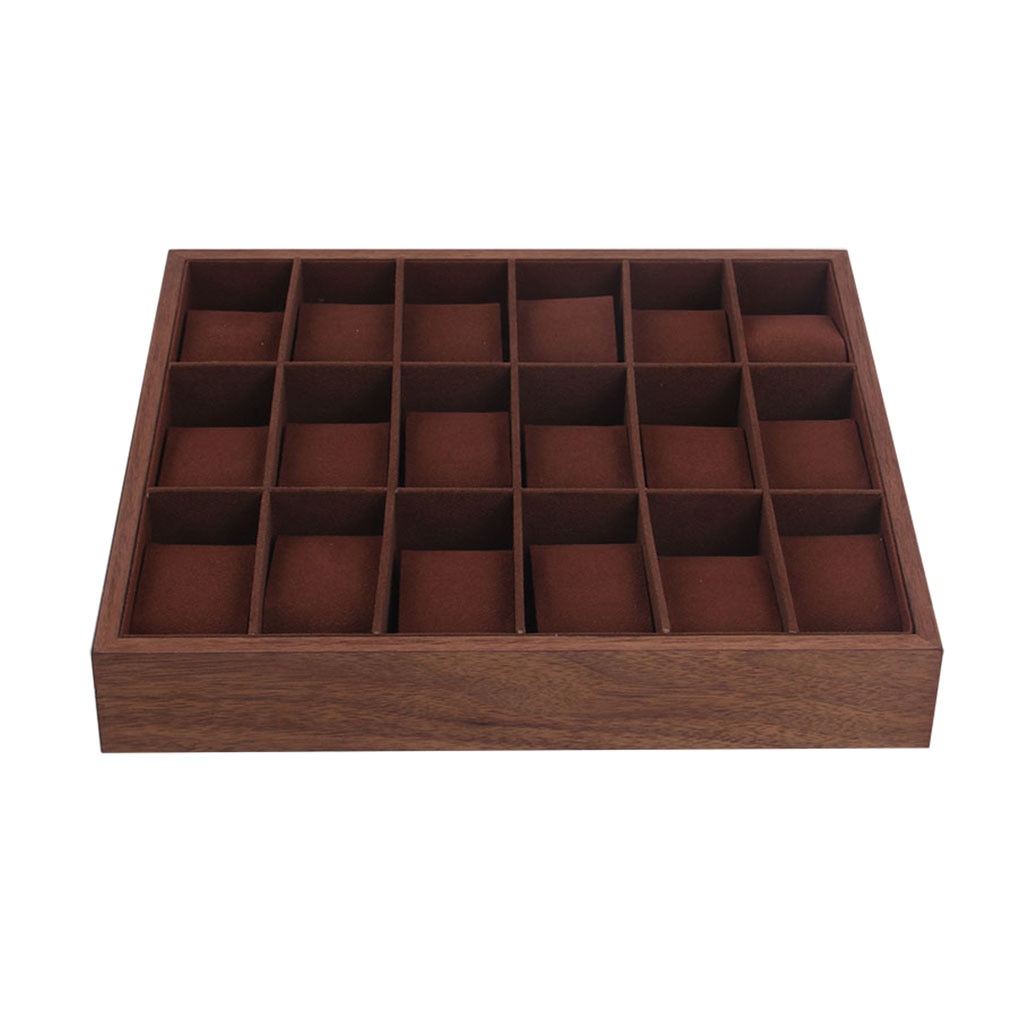 Wood Watch Box Display Tray with Pillow Jewelry Organizer Container 6/12/18 Slot Watch Case for Cuff links Earrings Bracelets