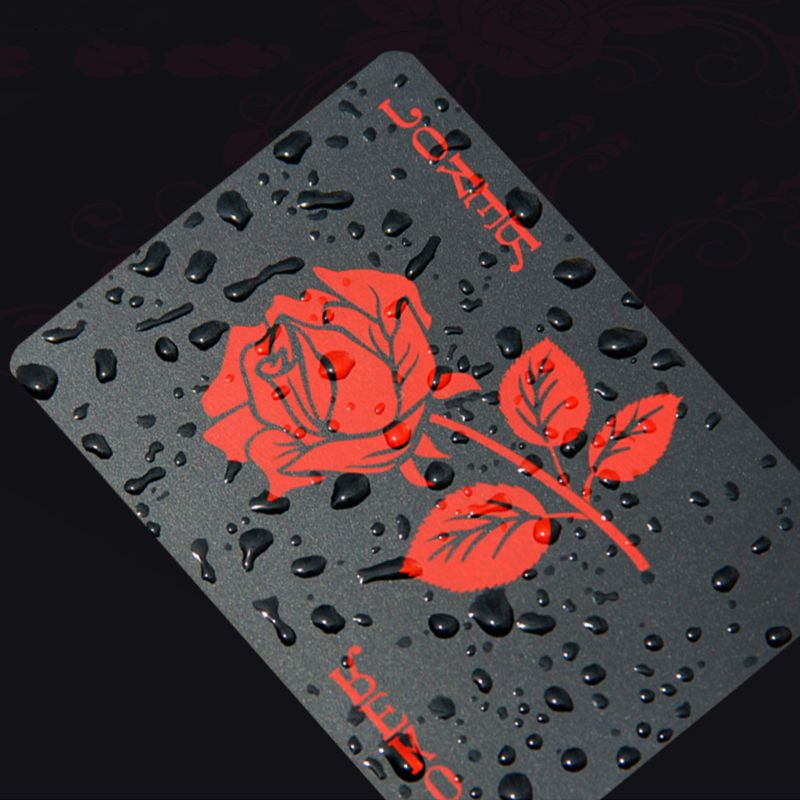 55sheets/box Rose Flower Poker Waterproof Plastic Playing Cards Poker Cards G99C