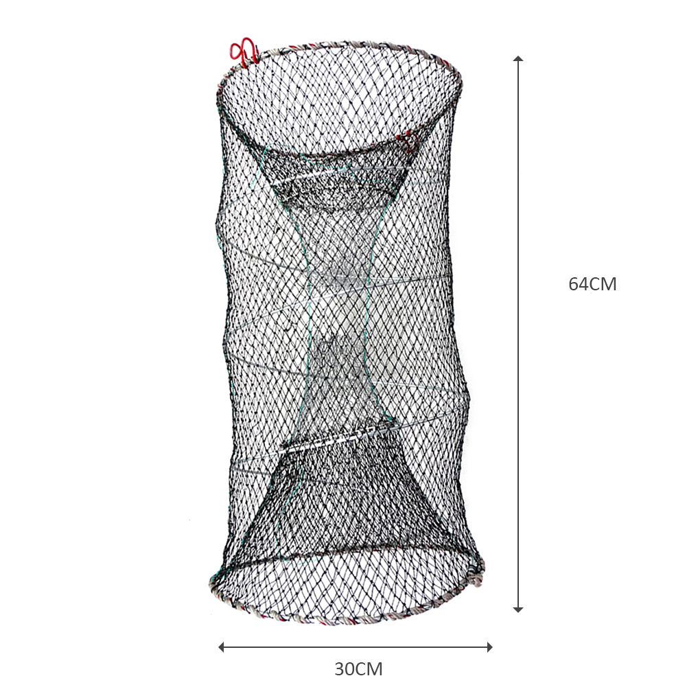 Trampa de pesca plegable, red para cangrejos, camarones, trampa para peces con escalado automático, red de nailon para pesca, fundición de cangrejos y cangrejos