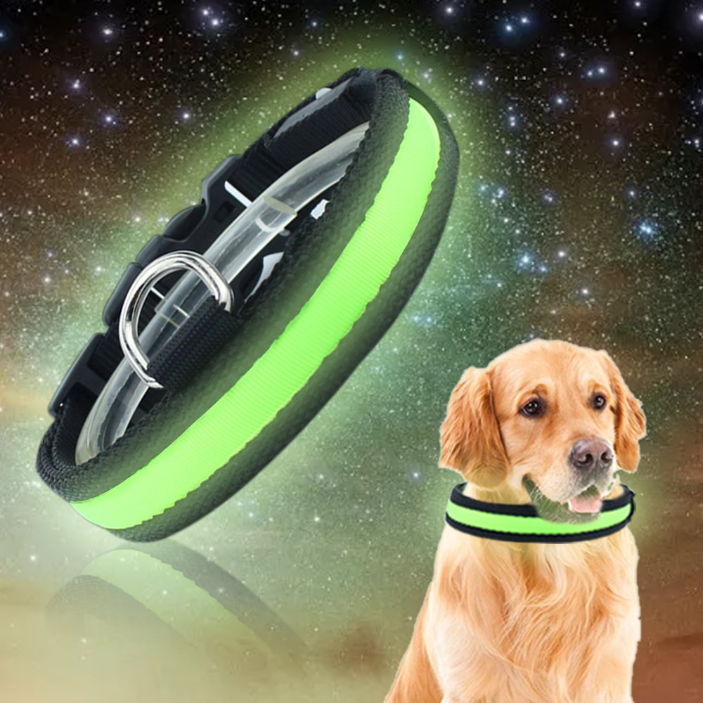 Waterbestendig Hond Nek Band Knipperende LED Huisdier Veiligheid Nylon Lichtgevende Hals Band Gloeiende USB Oplaadbare Halsband