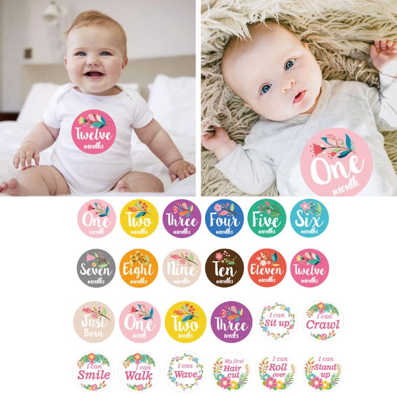 Foto de evento mensual de primer año para bebés, pegatinas para el vientre de bebé que comparten el nacimiento hasta 12 meses y 8 pegatinas de rendimiento