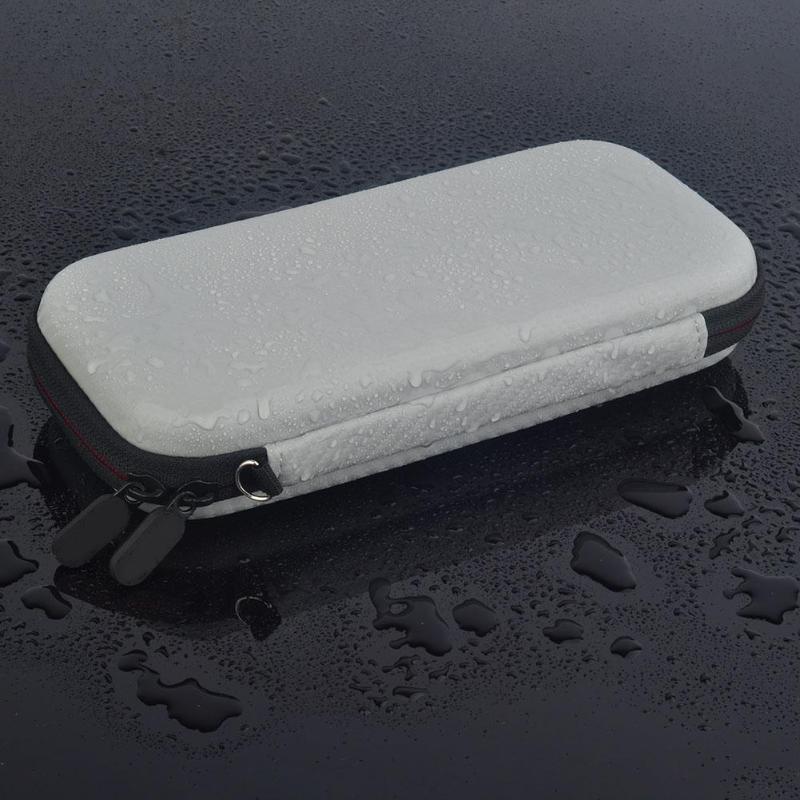 Wasserdichte eva-hartschalen-tragetasche mit reißverschlussfach für gamepad und 10 kartenfächern für die nintendo switch lite mini-konsole