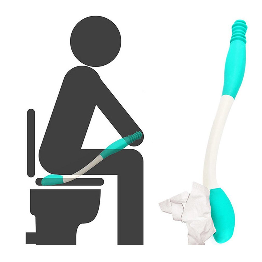 Long Handle Reach Comfort Bottom Wiper Self Wipe Assist Holder Toilet Paper Tissue Grip Self Wipe Aid Motion Assistance