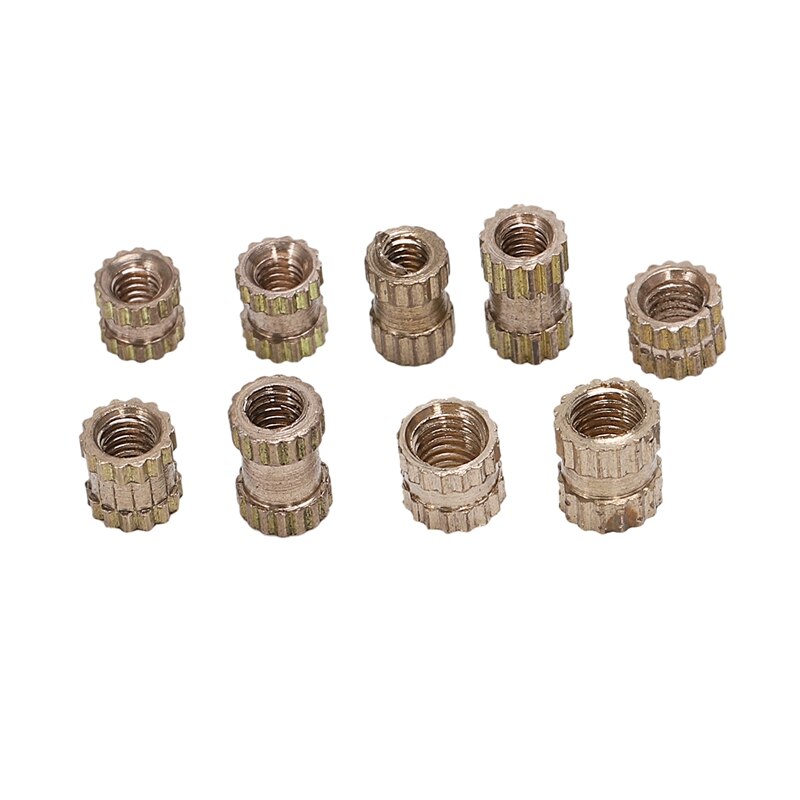 HTHL-500Pcs/Set Insert Embedment Nuts Injection Molding Nut Brass Insert Knurled Nuts Knurling Tool Embedded Parts Fastener