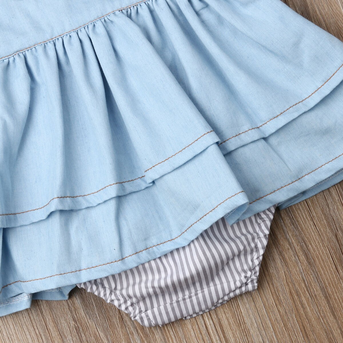 0-4Y verano infantes niños bebé niñas suspensor Denim mono azul sin mangas rayas mono trajes