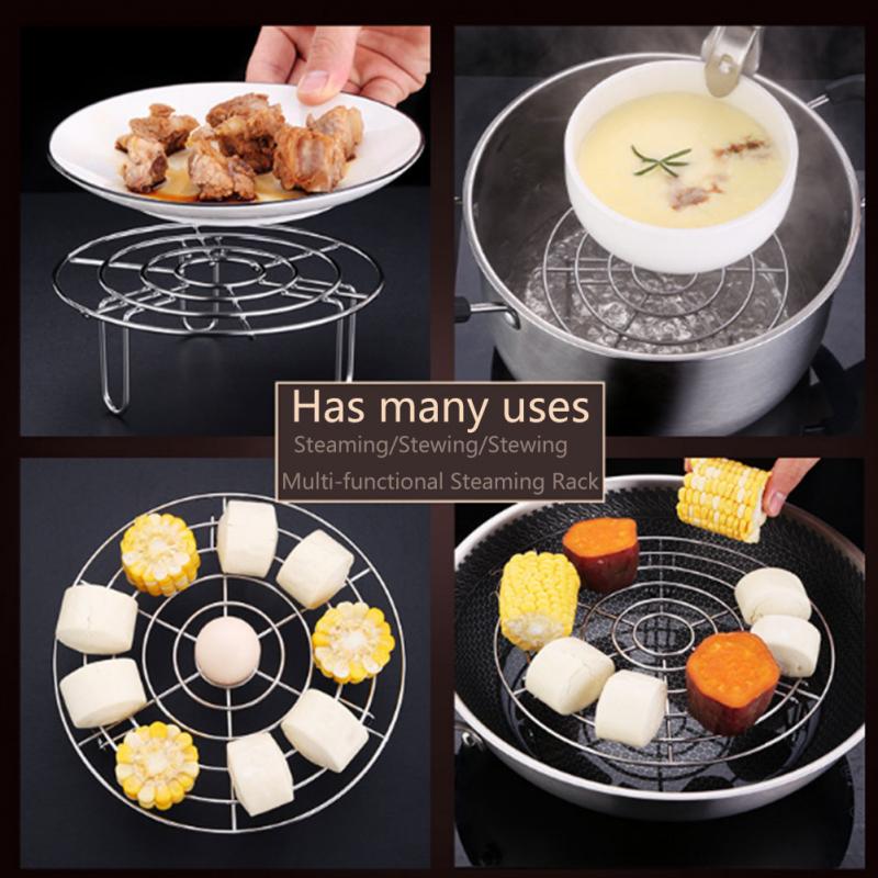Pot Pan Stainless Steel Trivet Steamer Rack Tall Wire Kitchen Accessories Heavy Duty Food Vegetable Stand Round Pressure Cooker