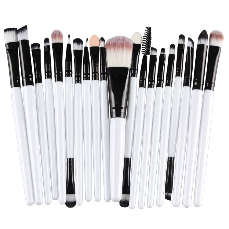 Maage 22/20/18 stuks make-up kwastenset oogschaduw wenkbrauw eyeliner kwast meerkleurig nylon haar plastic handvat: 18