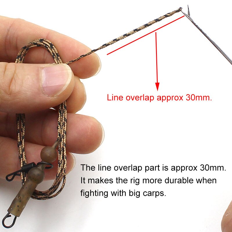 100cm Carp Fishing Ready Made Carp Rigs Braided Leadcore Fishing Line Carp Tackle Set With Swivels Rig For Fishing Equipment